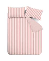 CL Brushed Stripe Duvet Cover Set BLSH Blush - Catherine Lansfield - Size: SINGLE - thumbnail 5