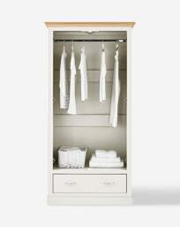 Julipa Ashford 2 Door 1 Drawer Wardrobe Cream - Julipa - thumbnail 3