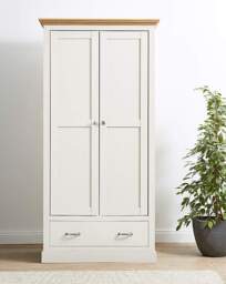 Julipa Ashford 2 Door 1 Drawer Wardrobe Cream - Julipa - thumbnail 4