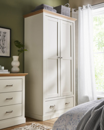 Julipa Ashford 2 Door 1 Drawer Wardrobe Cream - Julipa - thumbnail 1