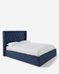 Allegra Velvet Bed & 3 Layer Mattress Midnight - Size: KINGSIZE - thumbnail 3