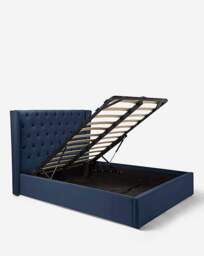 Allegra Velvet Bed & 3 Layer Mattress Midnight - Size: KINGSIZE - thumbnail 4