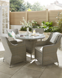 Ravello 4 Seater Dining Set Natural - JD Williams