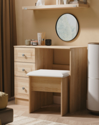 Richmond Dressing Table & Stool Set OAK Effect - Welcome - thumbnail 1