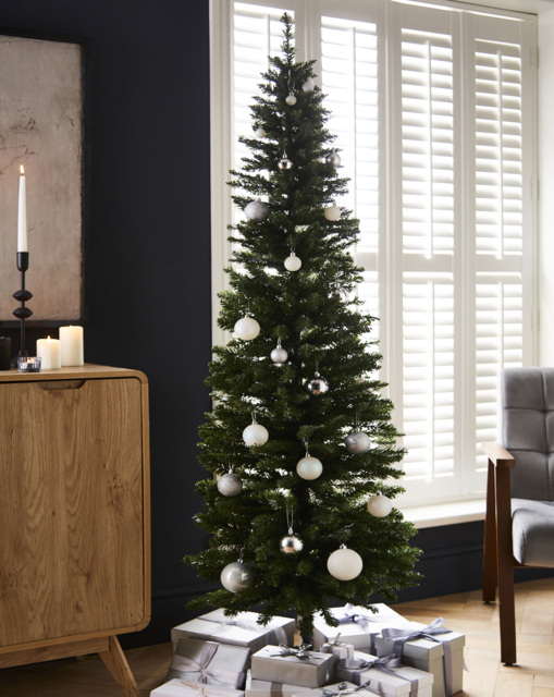 Malmo Slim Pine Christmas Tree Green - FESTIVE