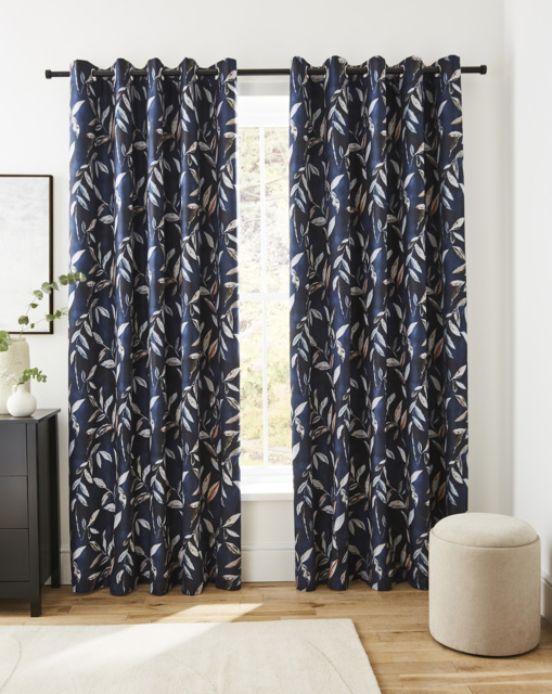 Sundour Madrid Eyelet Curtains Navy - Sundour - Size: 229 x 229cm - image 1