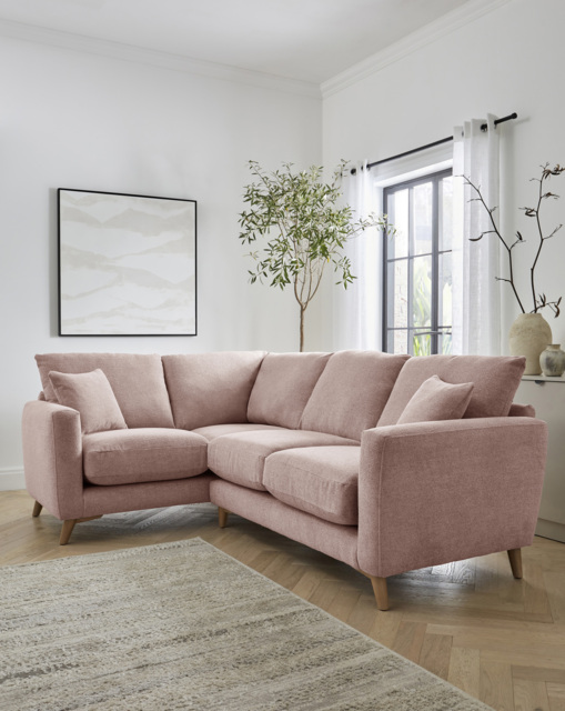 Beckett Chenille Left Hand Corner Sofa Blush - JD Williams - image 1