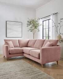 Beckett Chenille Left Hand Corner Sofa Blush - JD Williams