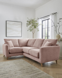 Beckett Chenille Left Hand Corner Sofa Blush - JD Williams