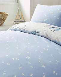 Fusion Beach Huts Duvet Cover Set Blue - Fusion - Size: SINGLE - thumbnail 5