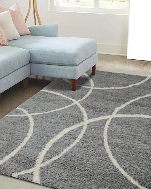 Snug Shaggy Circles Cosy Rug Grey - Homemaker - Size: 120X170 - image 1