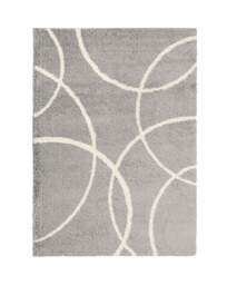 Snug Shaggy Circles Cosy Rug Grey - Homemaker - Size: 120X170 - thumbnail 2