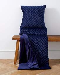 Pinsonic Velvet Throw Navy - JD Williams - Size: 130X160 - thumbnail 4