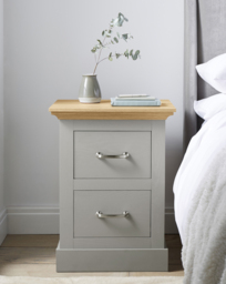 Julipa Ashford 2 Drawer Bedside Table Grey/Oak - Julipa