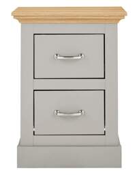 Julipa Ashford 2 Drawer Bedside Table Grey/Oak - Julipa - thumbnail 2