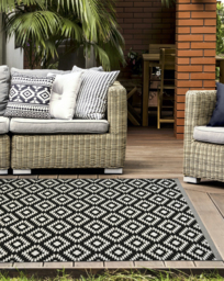 Geo Indoor/Outdoor Rug Black - Homemaker - Size: 120X170 - thumbnail 1