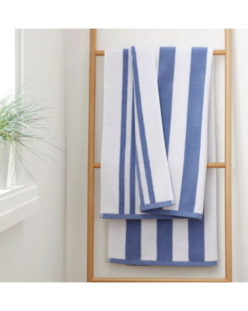 Bianca Reversible Stripe Jacquard Towels Blue - Bianca - Size: Bath Towel - image 1