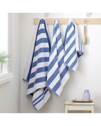 Bianca Reversible Stripe Jacquard Towels Blue - Bianca - Size: Bath Towel - thumbnail 4