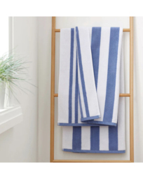 Bianca Reversible Stripe Jacquard Towels Blue - Bianca - Size: Bath Towel - thumbnail 1