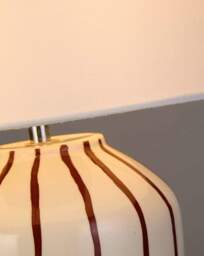 Merrow Burgundy Stripe Ceramic Lamp Burgundy - Searchlight - thumbnail 2