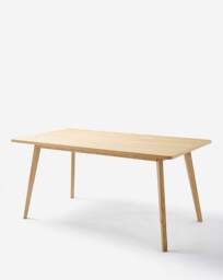 Oslo Table with 6 Emilie Fabric Chairs Oak/Grey - thumbnail 2
