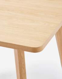 Oslo Table with 6 Emilie Fabric Chairs Oak/Grey - thumbnail 3