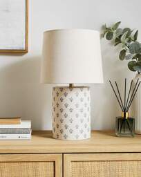Naomi Floral Table Lamp Natural/Blue - JD Williams - thumbnail 2