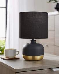 Black and Gold Touch Table Lamp Black - Searchlight - thumbnail 3