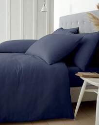 Catherine Lansfield Cotton Duvet Set Navy - Catherine Lansfield - Size: SINGLE - thumbnail 1