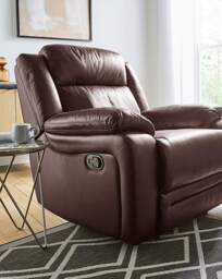 Croft Leather Recliner Chair Chestnut - JD Williams - thumbnail 4