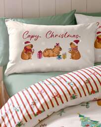 CL Capy Christmas Duvet Cover Set Cream - Catherine Lansfield - Size: SINGLE - thumbnail 5