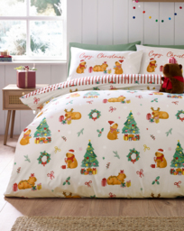 CL Capy Christmas Duvet Cover Set Cream - Catherine Lansfield - Size: SINGLE - thumbnail 1