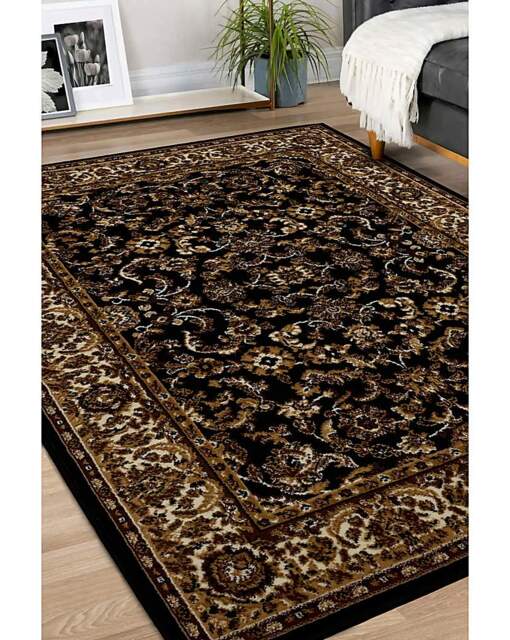 Maestro Traditional Border Woven Rug Black - Homemaker - Size: 120X170 - image 1