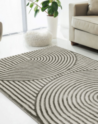 Brio Curved Textured Rug Grey - Homemaker - Size: 120X170