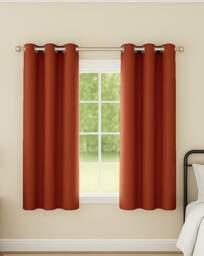 Supersoft Eyelet Curtains Orange - Enhanced Living - Size: 167 x 183cm - thumbnail 4