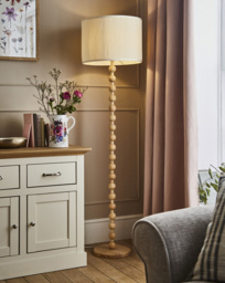 Julipa Evie Wooden Bobbin Floor Lamp Natural - Julipa