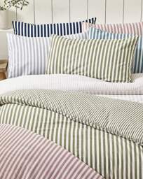 CL Brushed Stripe Duvet Cover Set SLVR Silver - Catherine Lansfield - Size: SINGLE - thumbnail 5