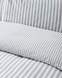 CL Brushed Stripe Duvet Cover Set SLVR Silver - Catherine Lansfield - Size: SINGLE - thumbnail 3