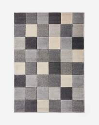 Sara Carved Chequerboard Rug Grey - Homemaker - Size: 200X290 - thumbnail 3
