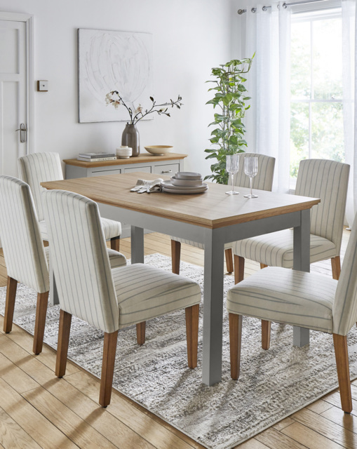 Julipa Ashford Table and 6 Everly Chairs Grey/Natural - Julipa - image 1