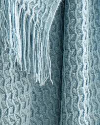 Appletree Textured Knit Throw Blue - Appletree - Size: 130X180 - thumbnail 4