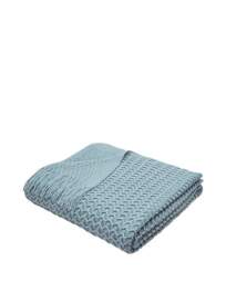 Appletree Textured Knit Throw Blue - Appletree - Size: 130X180 - thumbnail 3