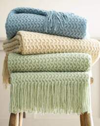 Appletree Textured Knit Throw Blue - Appletree - Size: 130X180 - thumbnail 2