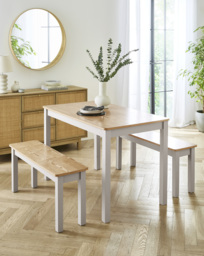 Delilah Compact Dining bench Set Oak/Taupe - Julipa