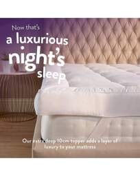 Slumberdown Deep Mattress Topper 10cm White - Slumberdown - Size: SINGLE - thumbnail 3