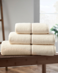 Bianca Zero Twist Satin Stitch Towel Cream - Bianca - Size: Hand Towel