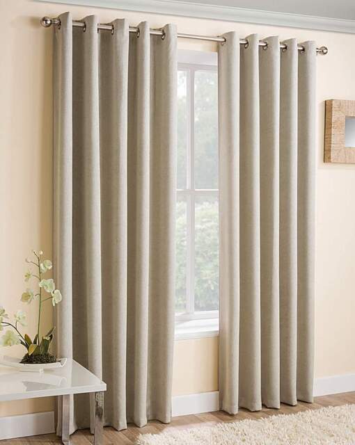 Vogue Light Filtering Eyelet Curtain Cream - Enhanced Living - Size: 167 x 137cm - image 1