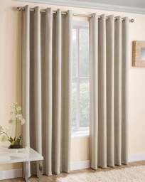 Vogue Light Filtering Eyelet Curtain Cream - Enhanced Living - Size: 167 x 137cm - thumbnail 1