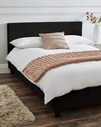 Hayden Velvet Bed Frame Black - JD Williams - Size: DOUBLE - thumbnail 2