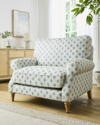 Naomi Floral Armchair Natural/Blue - JD Williams - thumbnail 1